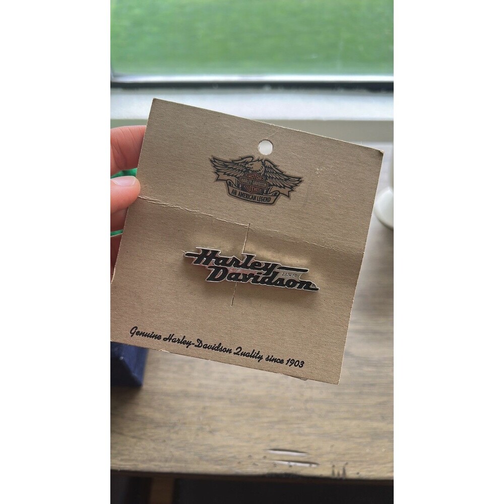 Harley Davidson USA HS "Script" Style Jacket Vest Pin NEW! W/ original price tag